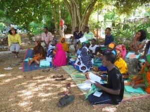 Outdoor ‘green board’ learning where the classroom is imbedded within natural design.