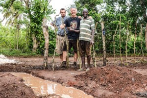 Left to Right - Franko Green (operations manager of PPIZ), Michael Nickels (Seven Ravens) and Josephat Barasa (Practical Permaculture Institute of Kenya)